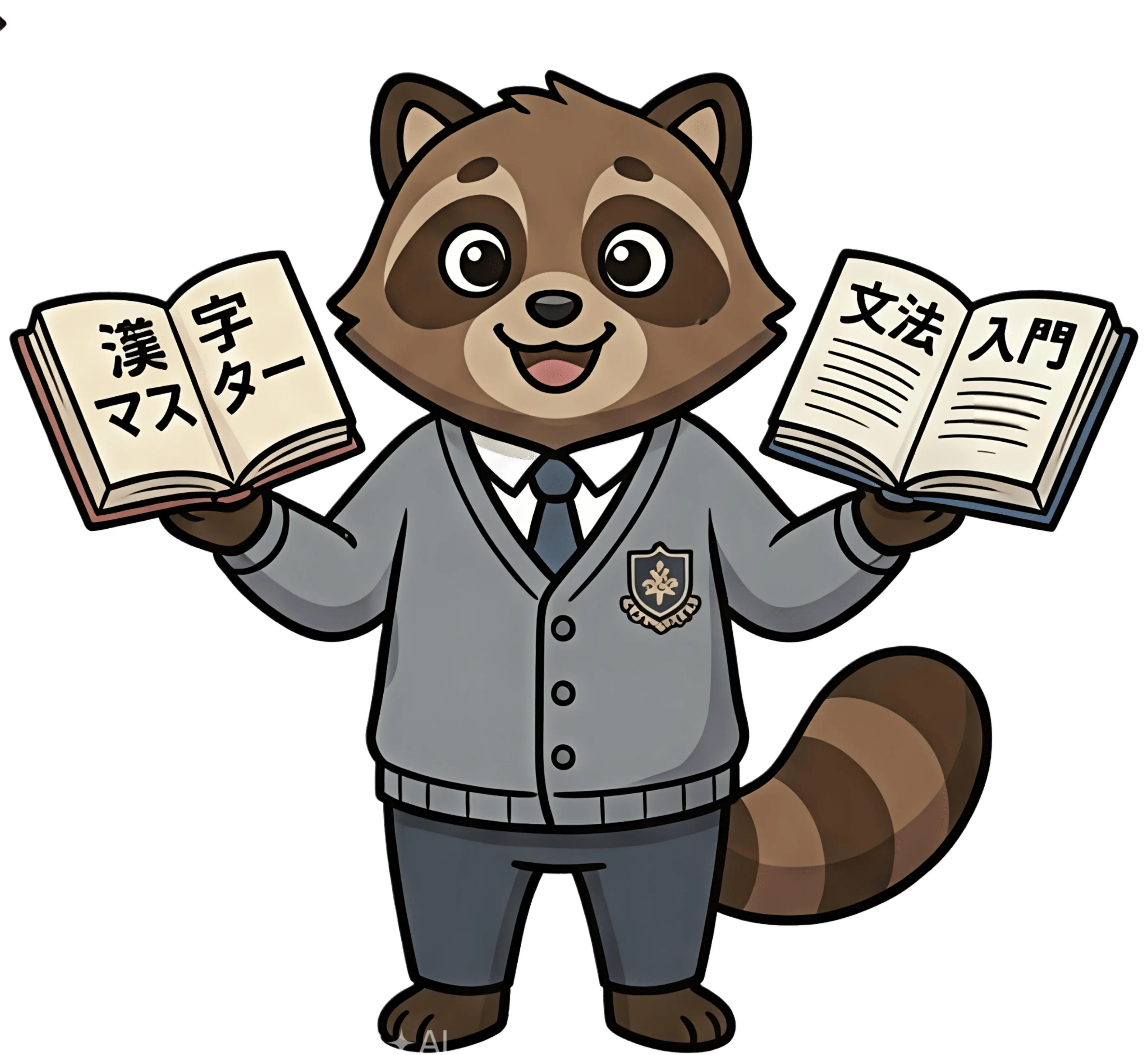 Hana, the Yomimaru mascot, reading