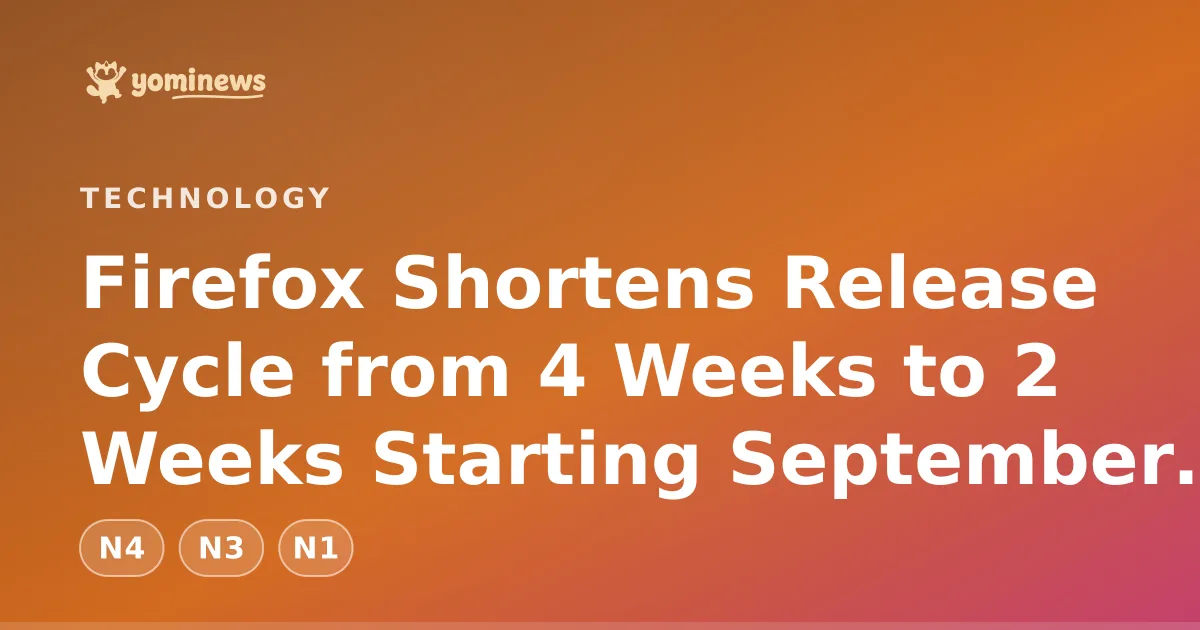 Firefox Shortens Release Cycle from 4 Weeks to 2 Weeks Starting September 2026